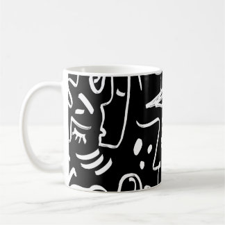 Abstrakt Ansikte masker: Geometric Mönster Kaffemugg