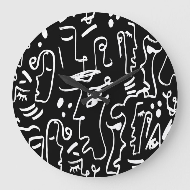 Abstrakt Ansikte masker: Geometric Mönster Stor Klocka (Framsida)