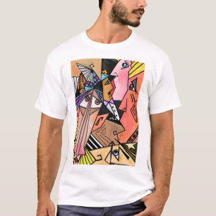 Abstrakt Ansikte - Moods - Porträtt-målning för T Shirt