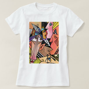 Abstrakt Ansikte - Moods - Porträtt-målning för T Shirt