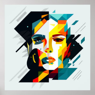 Abstrakt ansikte poster
