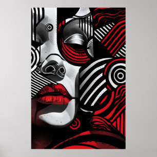 Abstrakt Ansikte Poster