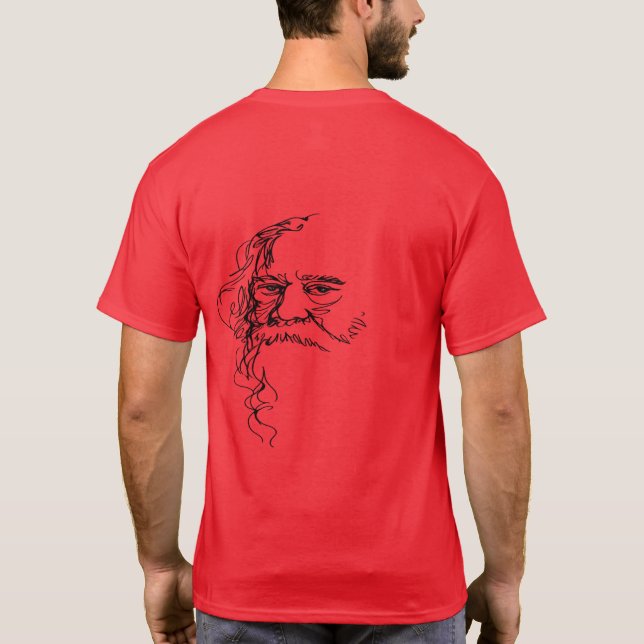 Abstrakt Ansiktskiss Bakre Tryck T Shirt (Baksida)