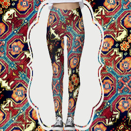 Abstrakt Antique Oriental Matta Design Leggings