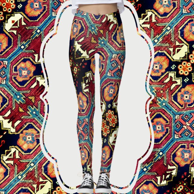 Abstrakt Antique Oriental Matta Design Leggings (Skapare uppladdad)