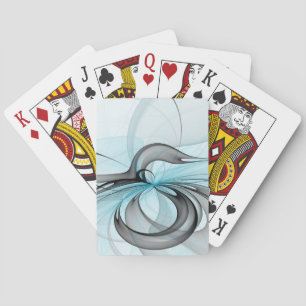 Abstrakt Antracit Grå Blå Modern Fraktal Konst Casinokort