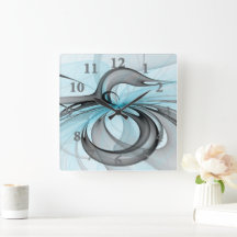 Abstrakt Antracite Grått Blue Modern Fractal Art