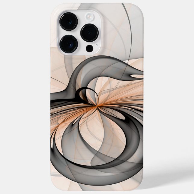 Abstrakt Antracite Grått Sienna Modern Fractal Art (Baksida)