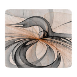 Abstrakt Antracite Grått Sienna Modern Fractal Art