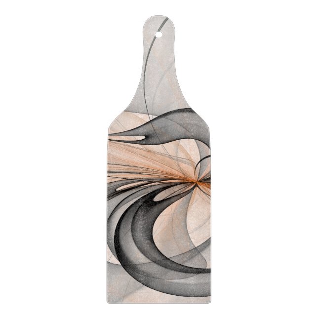 Abstrakt Antracite Grått Sienna Modern Fractal Art (Framsidan)