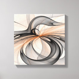 Abstrakt Antracite Grått Sienna Modern Fractal Art Canvastryck