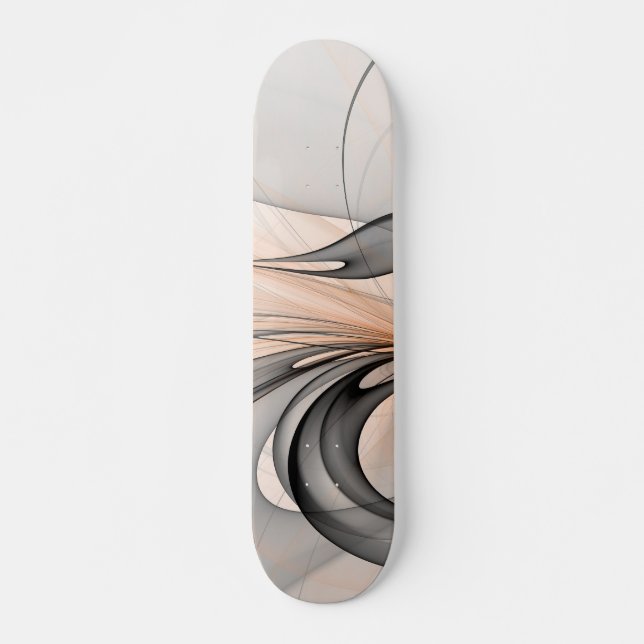 Abstrakt Antracite Grått Sienna Modern Fractal Art Mini Skateboard Bräda 18,5 Cm (Framsida)