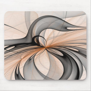 Abstrakt Antracite Grått Sienna Modern Fractal Art Musmatta