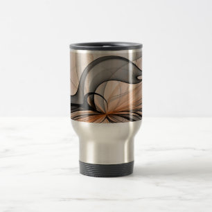 Abstrakt Antracite Grått Sienna Modern Fractal Art Resemugg
