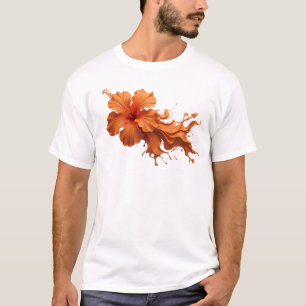 Abstrakt apelsinblomsdesign t shirt