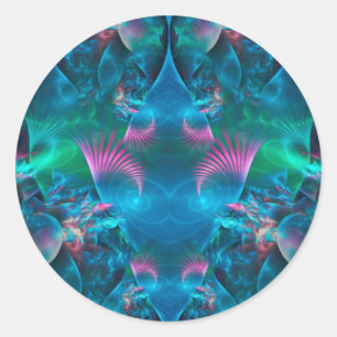 Abstrakt Apofys Fractal III Runt Klistermärke