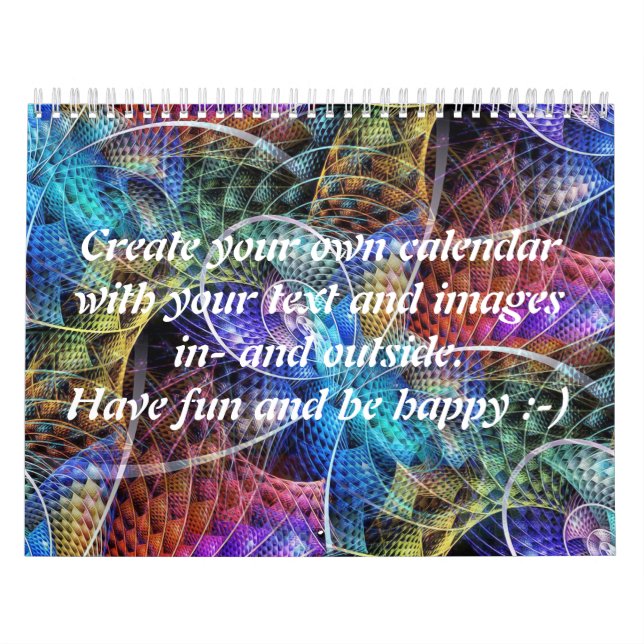 Abstrakt Apophysis Fractal X + text & bilder Kalender (Omslag)