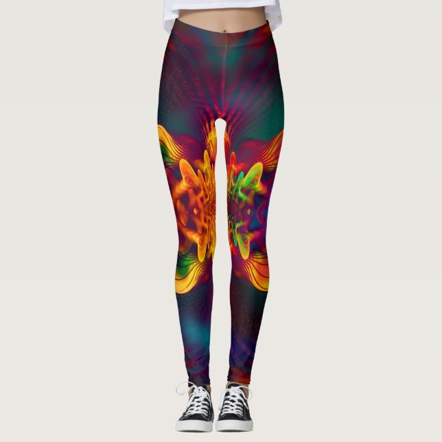 Abstrakt Apophysis Fraktal XI Leggings (Framsida)