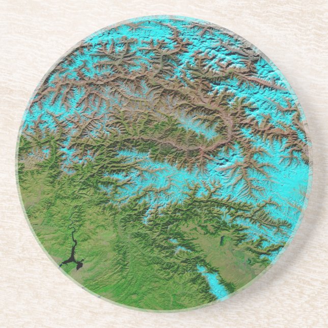 Abstrakt Aqua Blå Sandstens Coaster Underlägg (Framsidan)