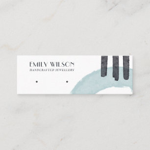 ABSTRAKT AQUA BLUE STUD EARRING VISNING CARD MINI VISITKORT