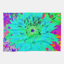 Abstrakt Aqua Decorative Dahlia Flower