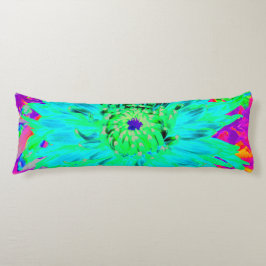 Abstrakt Aqua Decorative Dahlia Flower Kroppskudde