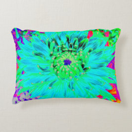 Abstrakt Aqua Decorative Dahlia Flower Prydnadskudde