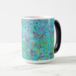 Abstrakt Aqua Grönt and Lila Coneflower Garden Magisk Mugg