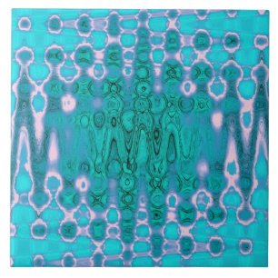 Abstrakt Aqua och Rosa Vågiga Tie Dye Moln Kakelplatta
