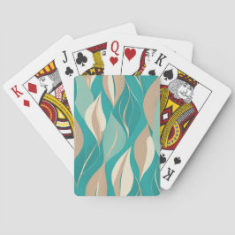Abstrakt Aqua och Tan Lövs Casinokort