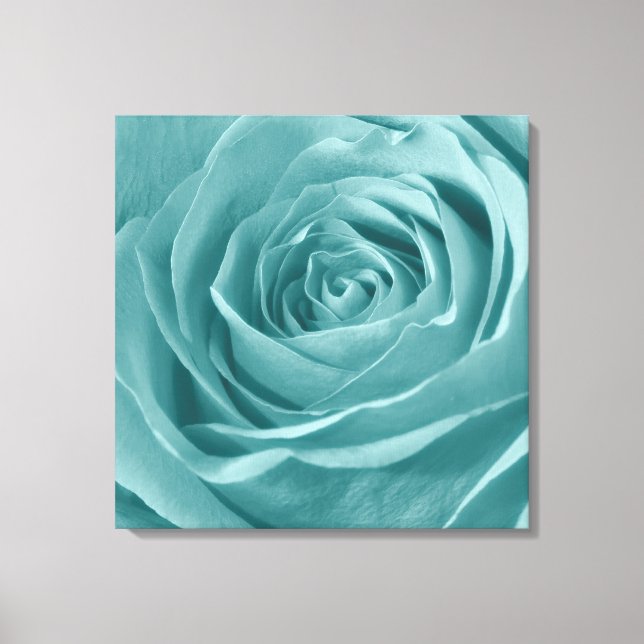 Abstrakt Aqua Ro Elegant  Floral Photography Canvastryck (Framsida)
