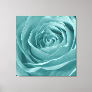 Abstrakt Aqua Ro Elegant  Floral Photography Canvastryck