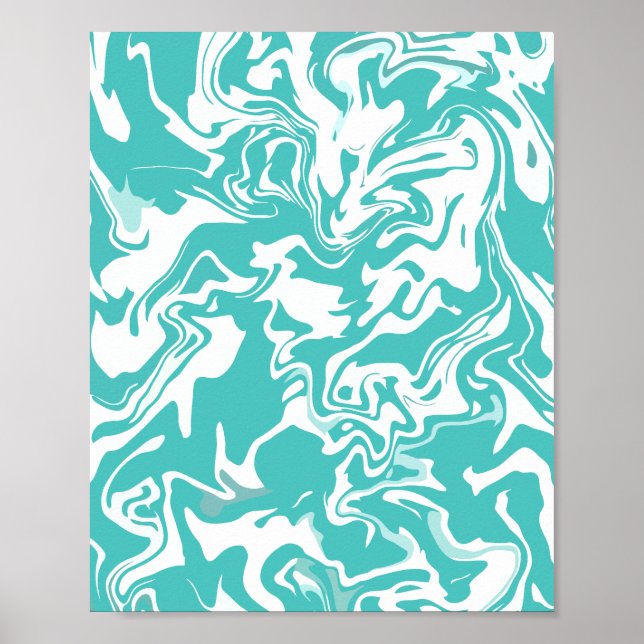 Abstrakt Aqua Virveldesign Poster (Framsidan)