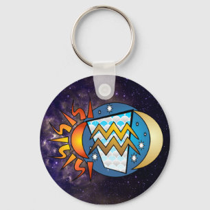 Abstrakt Aquarius Keychain Nyckelring