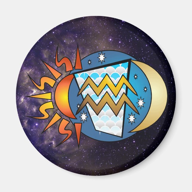 Abstrakt Aquarius Magnet (Framsidan)