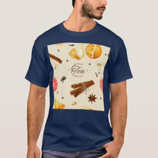 Abstrakt Aromatic Tea Mönster T Shirt