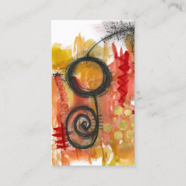 Abstrakt Art Affärskort - Red Guld Black White Visitkort