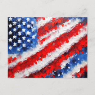 Abstrakt Art American Flagga Postcard Vykort