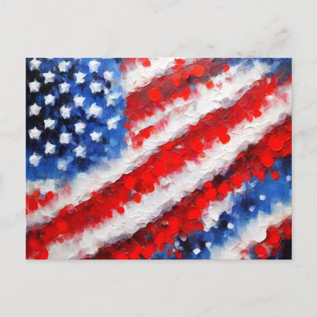 Abstrakt Art American Flagga Postcard Vykort (Framsida)
