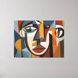 abstrakt art ansikte canvastryck