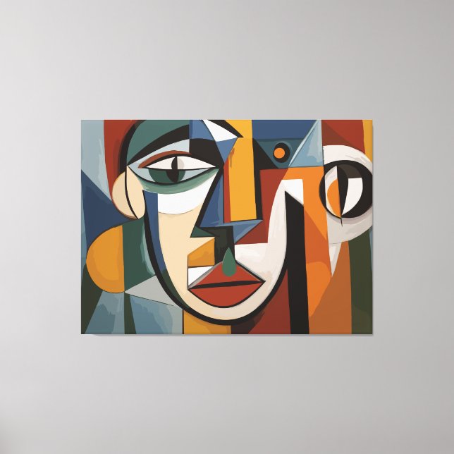 abstrakt art ansikte canvastryck (Framsida)