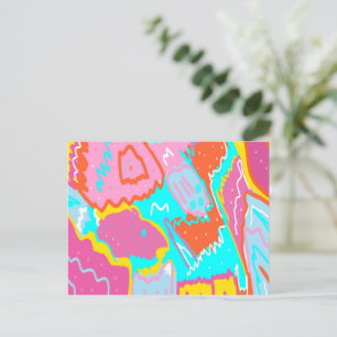 Abstrakt Art av Sommar Poolside Vibes Vykort