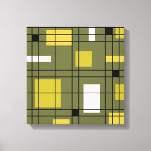abstrakt Art Avocado Grönt 1950 Canvastryck
