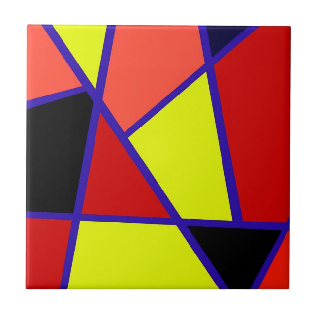 Abstrakt Art Black Gult Coral Minimalism Kakelplatta (Framsidan)