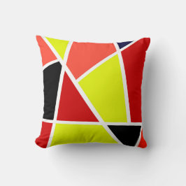 Abstrakt Art Black Gult Coral Minimalism Kudde