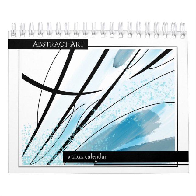 Abstrakt Art Black Line Modern Artwork Färg Kalender (Omslag)