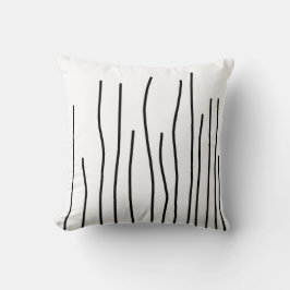 Abstrakt Art Black on White Linjer Minimalism Kudde