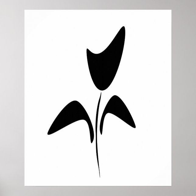 Abstrakt Art Black Tulip Poster (Framsidan)