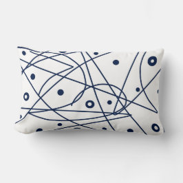 Abstrakt Art Black White Linjer Circles Minimalism Lumbarkudde