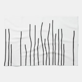 Abstrakt Art Black White Linjer-minimalism Kökshandduk